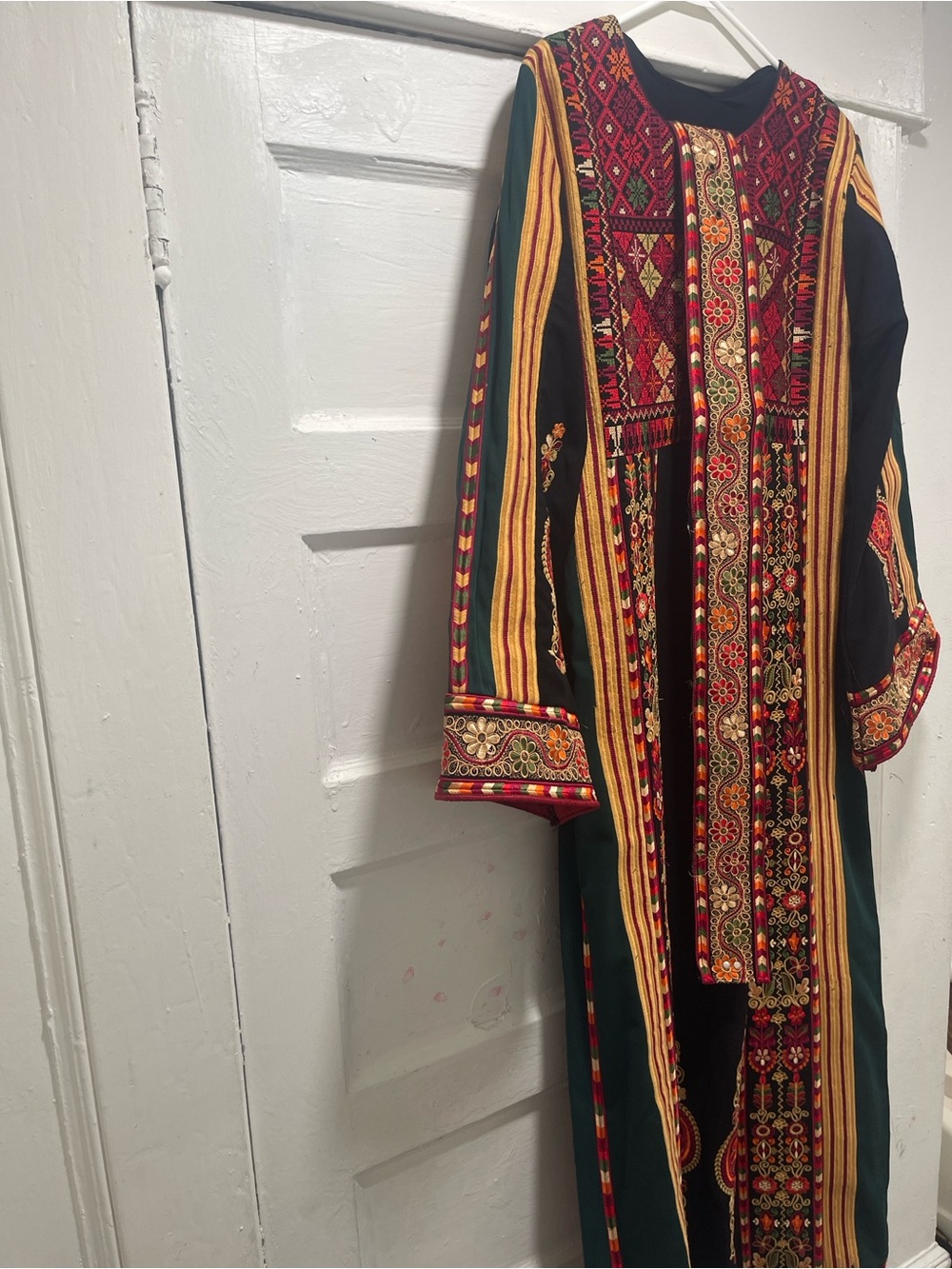 Embroidered Black & Red Ethnic Maxi Dress - Picture 3 of 3